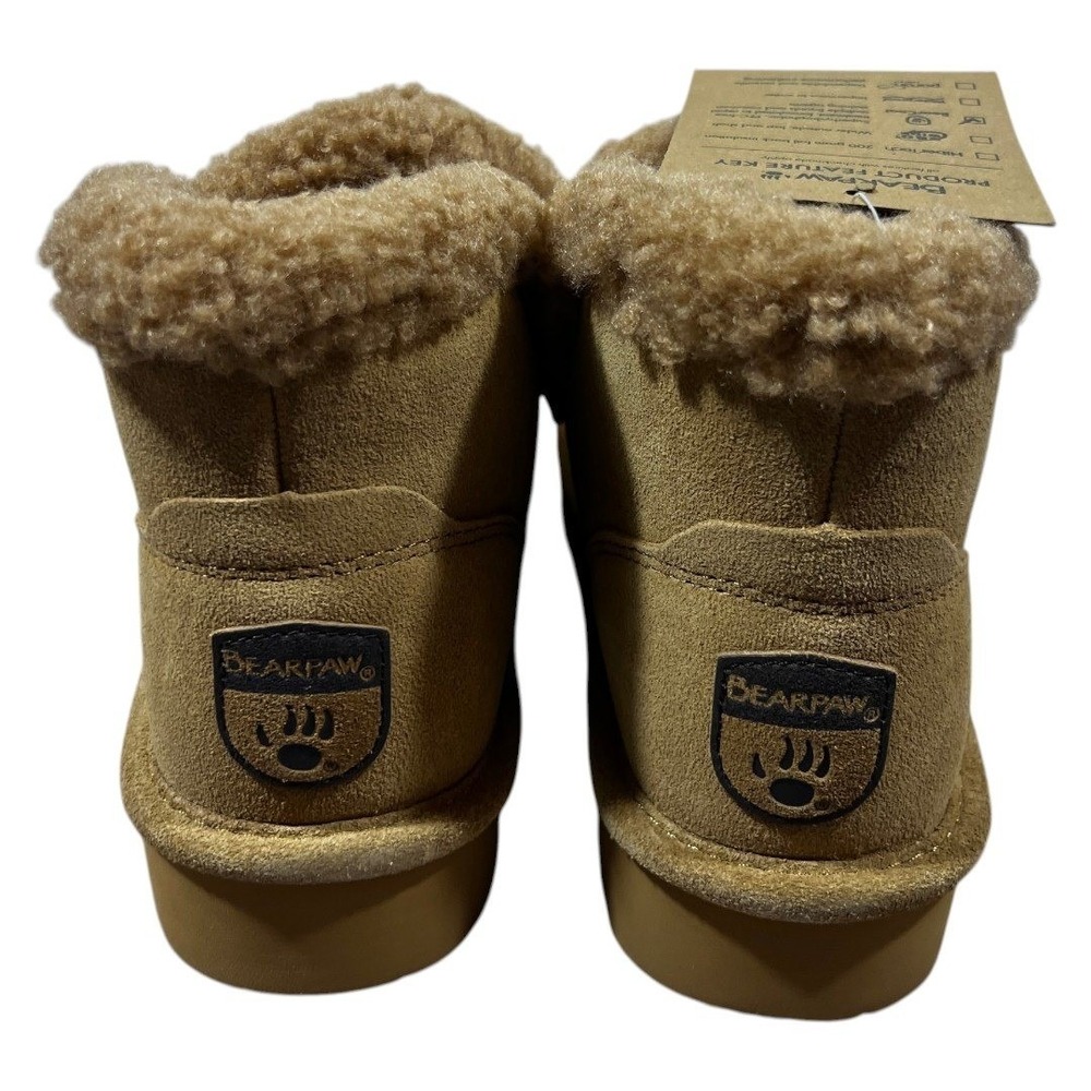 NWT Bearpaw Maeve Platform Lo Solid Suede Boots Hickory Cozy Winter Size 7 - Picture 3 of 6